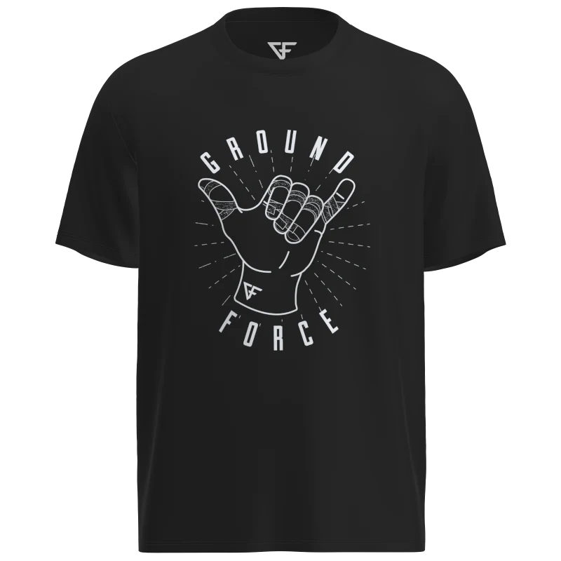 Tricou GROUND FORCE Hang Loose - Negru