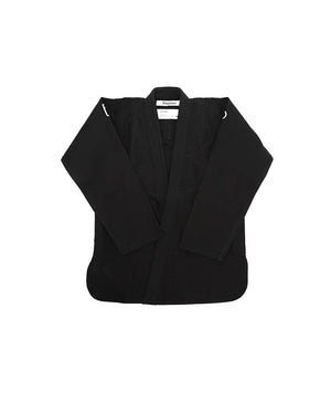 Kimono Brazilian Jiu Jitsu PROGRESS Negru poza facuta kimonoului din fata pe un fundal alb