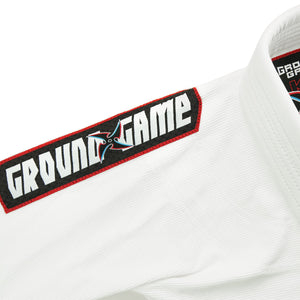 Kimono Copii Brazilian Jiu Jitsu GROUND GAME Ninja - Alb