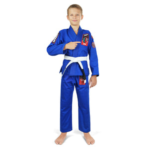 Kimono Copii Brazilian Jiu Jitsu GROUND GAME Ninja - Albastru