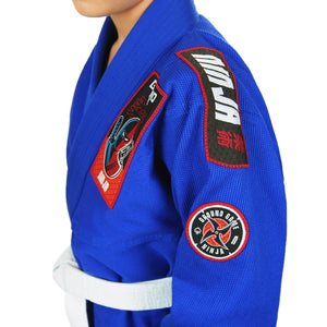Kimono Copii Brazilian Jiu Jitsu GROUND GAME Ninja - Albastru