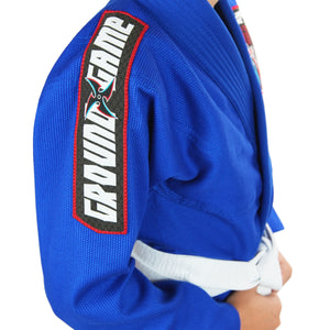 Kimono Copii Brazilian Jiu Jitsu GROUND GAME Ninja - Albastru