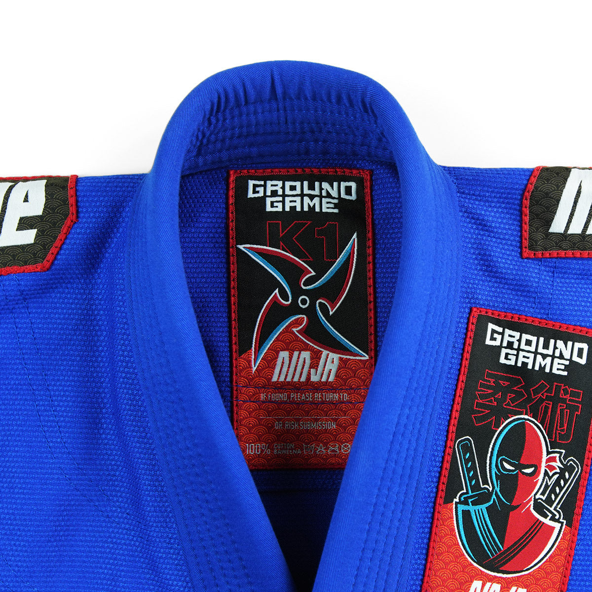 Kimono Copii Brazilian Jiu Jitsu GROUND GAME Ninja - Albastru