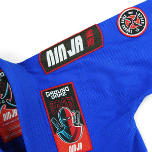 Kimono Copii Brazilian Jiu Jitsu GROUND GAME Ninja - Albastru