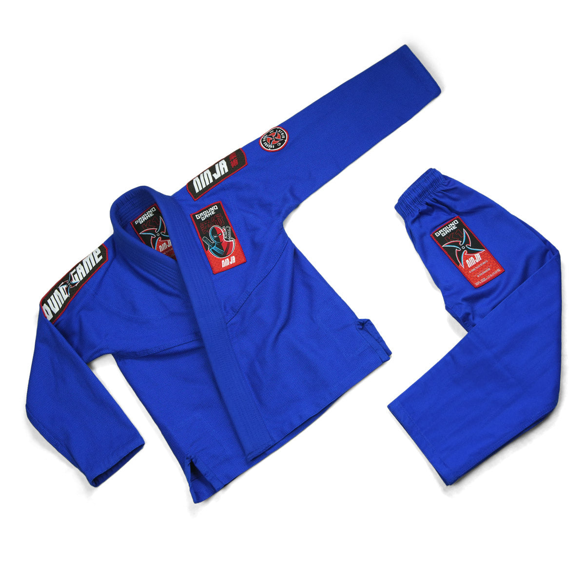 Kimono Copii Brazilian Jiu Jitsu GROUND GAME Ninja - Albastru