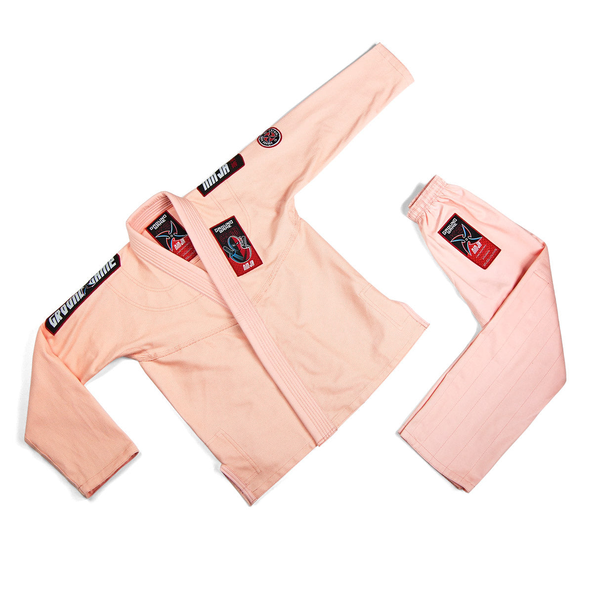 Kimono Copii Brazilian Jiu Jitsu GROUND GAME Ninja - Peach