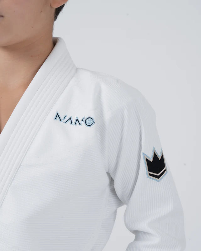 Kimono Copii Brazilian Jiu Jitsu KINGZ Nano 3.0 Gi - Alb - ( Varianta 2024 )