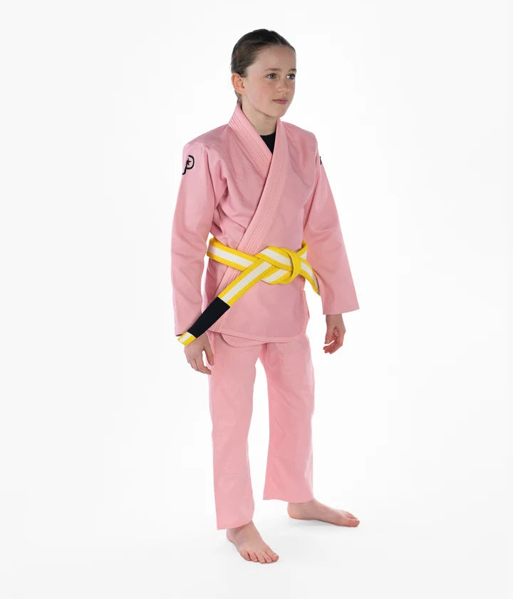 Kimono Copii Brazilian Jiu Jitsu PROGRESS The Academy - Roz(Centura Alba Inclusa)