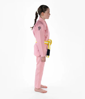 Kimono Copii Brazilian Jiu Jitsu PROGRESS The Academy - Roz(Centura Alba Inclusa)