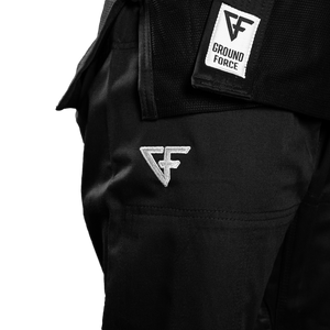 Kimono Femei Brazilian Jiu Jitsu GROUND FORCE Basic Gi V2 - Negru