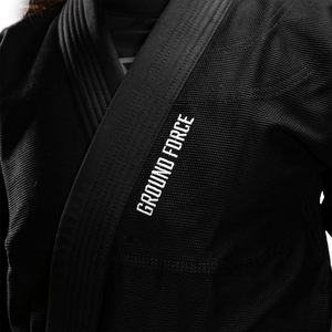 Kimono Femei Brazilian Jiu Jitsu GROUND FORCE Basic Gi V2 - Negru