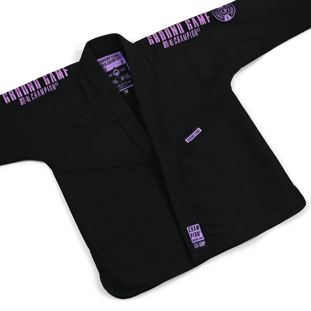 Kimono Femei Brazilian Jiu Jitsu GROUND GAME Champion 3.0 Lavender - Negru