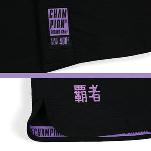 Kimono Femei Brazilian Jiu Jitsu GROUND GAME Champion 3.0 Lavender - Negru