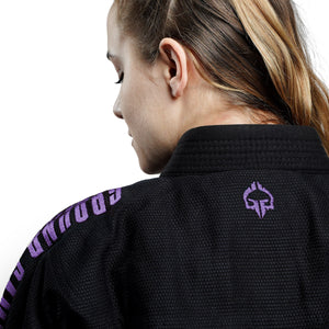 Kimono Femei Brazilian Jiu Jitsu GROUND GAME Champion 3.0 Lavender - Negru