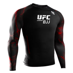 Rashguard Maneca Lunga HAYABUSA X UFC - Negru / Rosu