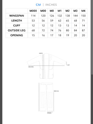 Al doilea Tabel de marimi pentru Kimono Brazilian Jiu Jitsu PROGRESS Copii