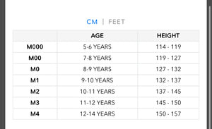 Primul Tabel de marimi pentru Kimono Brazilian Jiu Jitsu PROGRESS Copii