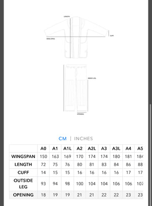 Tabel marimi Kimono Brazilian Jiu Jitsu PROGRESS Alb Adulti
