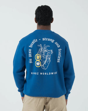 KINGZ Hoodie/Sweatshirt Bluza KINGZ Fearless Crew - Albastra