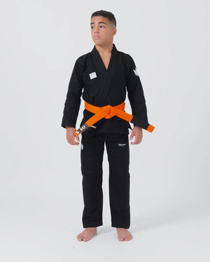 KINGZ Kimono Copii Brazilian Jiu Jitsu Kimono Copii Brazilian Jiu Jitsu KINGZ Kore 2.0 Gi - Negru - ( Varianta 2024) - (Centura Alba Inclusa)