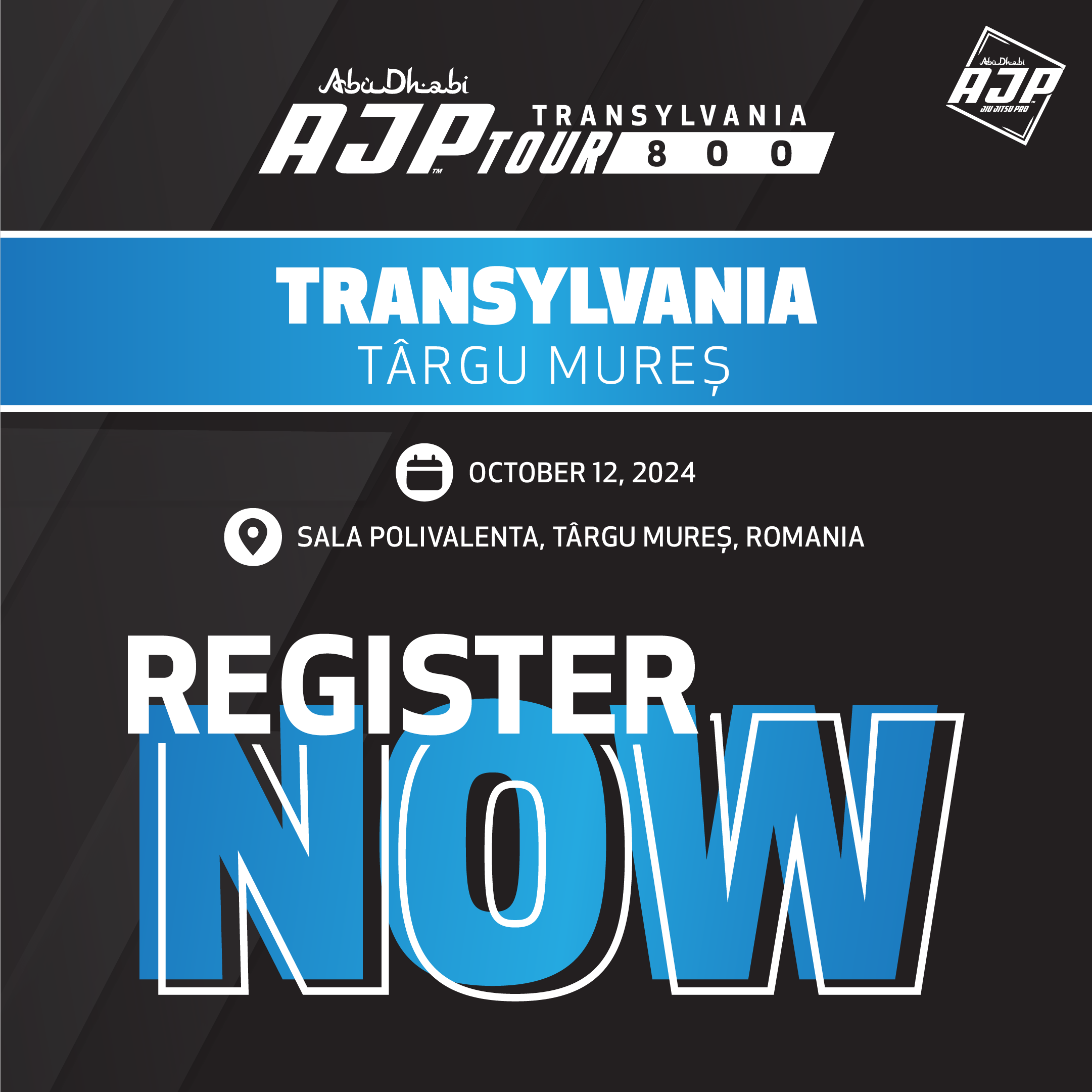 Inscrie-te la Campionatul Regional de Jiu-Jitsu AJP Tour Transylvania 2024 cu taxa redusa pana pe 7 septembrie!