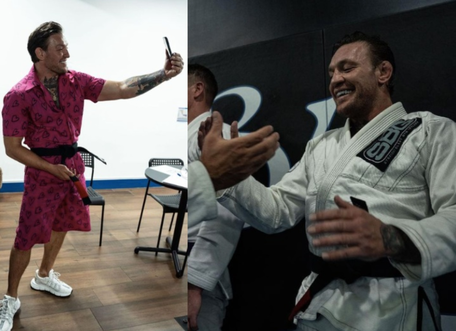 Conor McGregor este atat de mandru de centura sa neagra in BJJ incat o poarta peste tot!