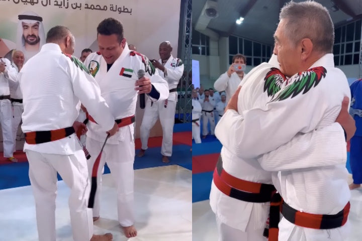 Dupa peste 50 de ani de BJJ, Renzo Gracie a primit centura coral de la Rickson Gracie! (VIDEO)