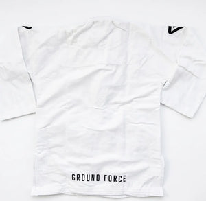 Kimono Brazilian Jiu Jitsu GROUND FORCE Basic Gi V3 - Alb (Centura Alba Inclusa)