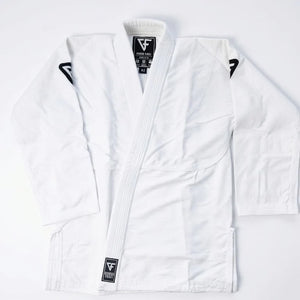 Kimono Brazilian Jiu Jitsu GROUND FORCE Basic Gi V3 - Alb (Centura Alba Inclusa)