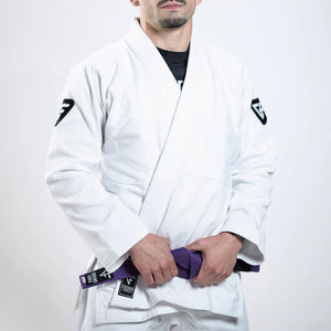 Kimono Brazilian Jiu Jitsu GROUND FORCE Basic Gi V3 - Alb (Centura Alba Inclusa)