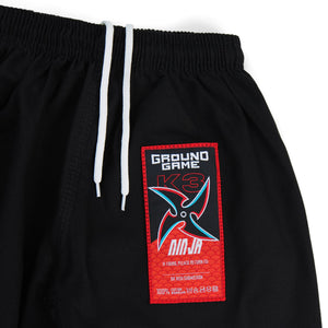 Kimono Copii Brazilian Jiu Jitsu GROUND GAME Ninja - Negru