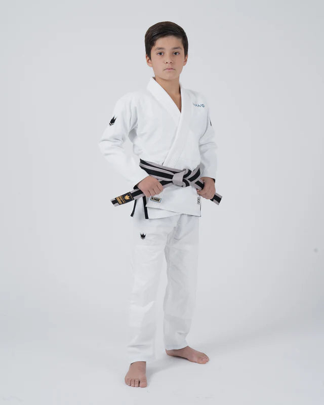 Kimono Copii Brazilian Jiu Jitsu KINGZ Nano 3.0 Gi - Alb - ( Varianta 2024 )