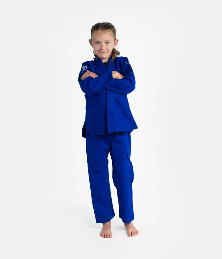 Kimono Copii Brazilian Jiu Jitsu PROGRESS The Academy - Albastru ( Centura Alba Inclusa )