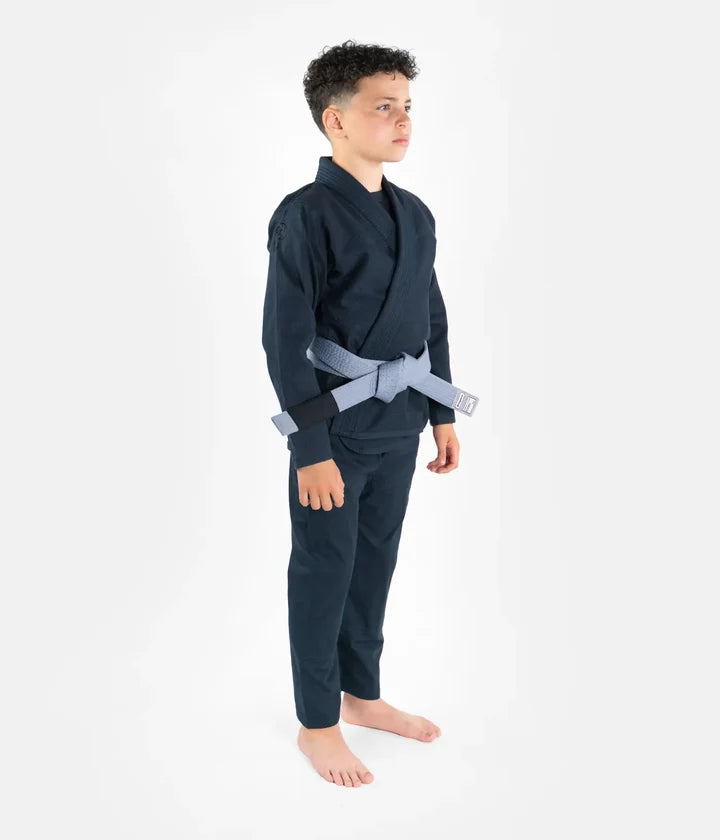 Kimono Copii Brazilian Jiu Jitsu PROGRESS The Academy - Petroleum ( Centura Alba Inclusa )