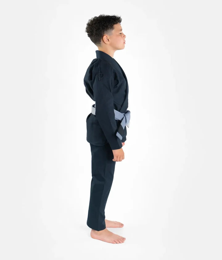 Kimono Copii Brazilian Jiu Jitsu PROGRESS The Academy - Petroleum ( Centura Alba Inclusa )