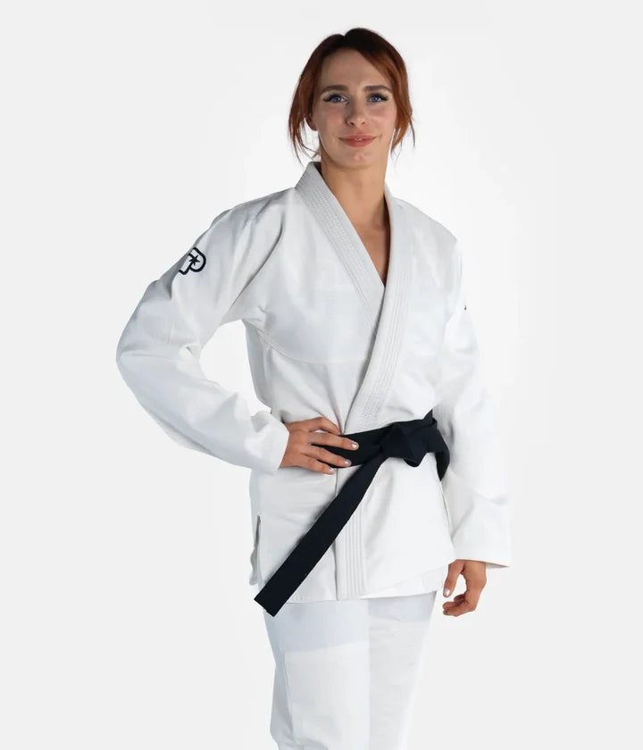 Kimono Femei Brazilian Jiu Jitsu PROGRESS The Academy - Alb