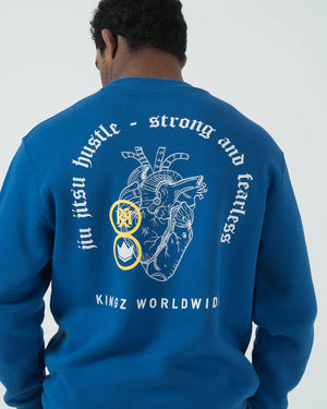 KINGZ Hoodie/Sweatshirt Bluza KINGZ Fearless Crew -  Albastra