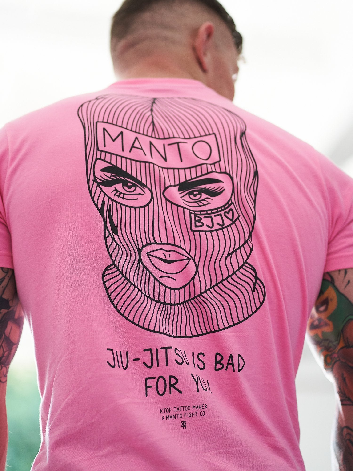 Tricou MANTO x KTOF Balaclava - Roz