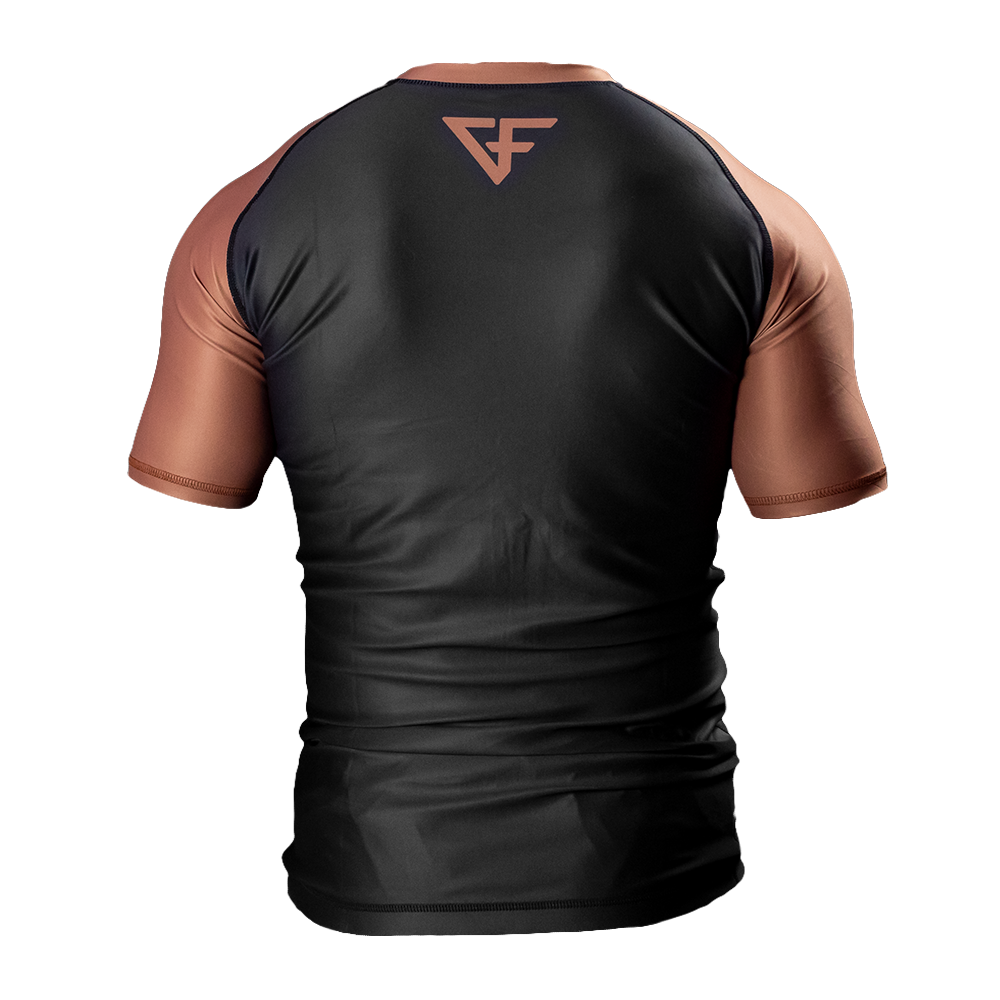 Ground Force Rashguard GROUND FORCE Rank Rashguard Short Sleeve Brown