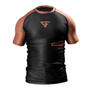 Ground Force Rashguard XS Ground Force Rank Rashguard Short Sleeve Brown