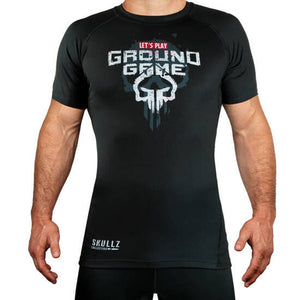 Ground Game GROUND GAME Mens Rashguard Short Sleeve Skullz