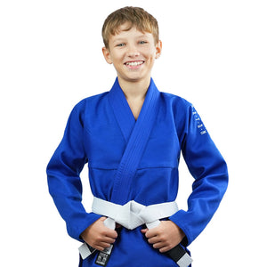 Ground Game BJJ GI Kimono Copii Brazilian Jiu Jitsu GROUND GAME Spartan - Albastru