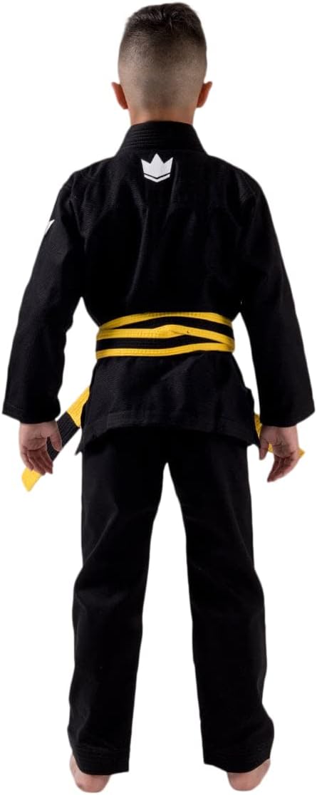 KINGZ Kimono Copii Brazilian Jiu Jitsu Kimono Copii Brazilian Jiu Jitsu KINGZ Kore 2.0 Gi - Negru - (Centura Alba Inclusa)