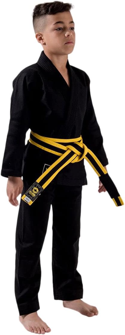 KINGZ Kimono Copii Brazilian Jiu Jitsu Kimono Copii Brazilian Jiu Jitsu KINGZ Kore 2.0 Gi - Negru - (Centura Alba Inclusa)