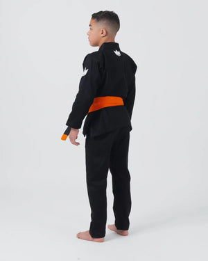 KINGZ Kimono Copii Brazilian Jiu Jitsu Kimono Copii Brazilian Jiu Jitsu KINGZ Kore 2.0 Gi - Negru - ( Varianta 2024) - (Centura Alba Inclusa)