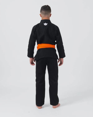 KINGZ Kimono Copii Brazilian Jiu Jitsu Kimono Copii Brazilian Jiu Jitsu KINGZ Kore 2.0 Gi - Negru - ( Varianta 2024) - (Centura Alba Inclusa)