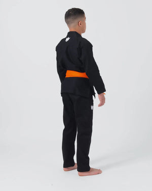 KINGZ Kimono Copii Brazilian Jiu Jitsu Kimono Copii Brazilian Jiu Jitsu KINGZ Kore 2.0 Gi - Negru - ( Varianta 2024) - (Centura Alba Inclusa)