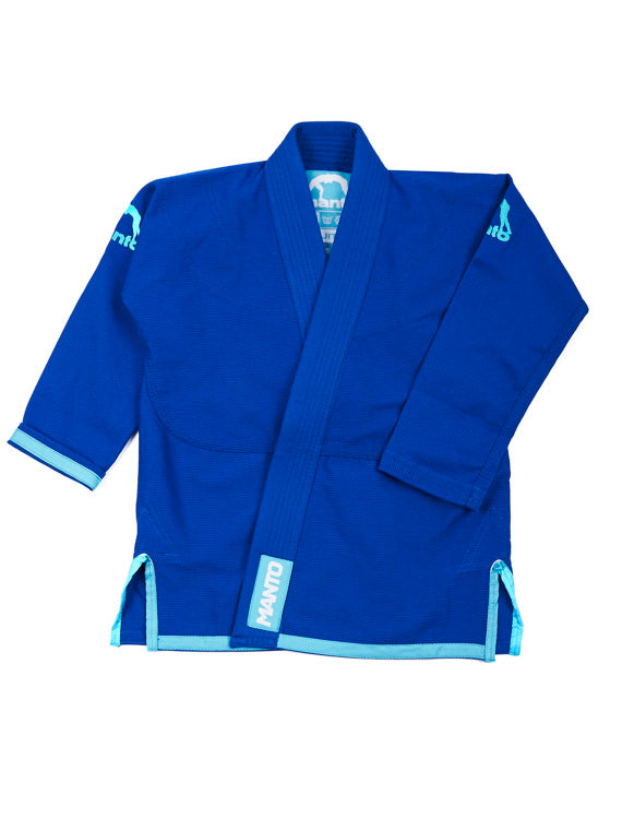 MANTO BJJ GI KIDS Kimono Copii Brazilian Jiu Jitsu MANTO “Junior 2.0” BJJ GI - Albastru (Centura Alba Inclusa)