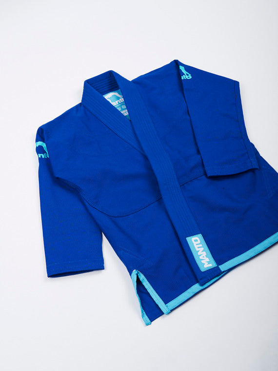 MANTO BJJ GI KIDS Kimono Copii Brazilian Jiu Jitsu MANTO “Junior 2.0” BJJ GI - Albastru (Centura Alba Inclusa)