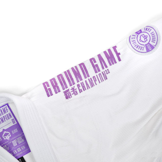 Ground Game BJJ GI Kimono Femei Brazilian Jiu Jitsu GROUND GAME Champion 3.0  Lavender - Alb